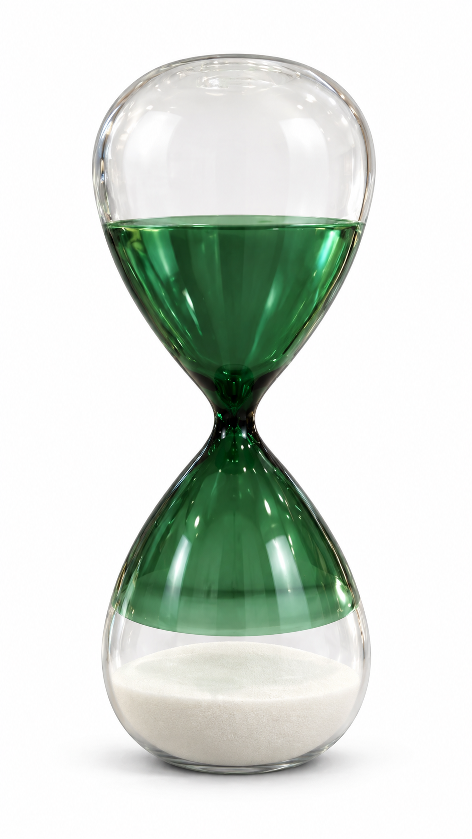 Reloj de arena de cristal en color Verde