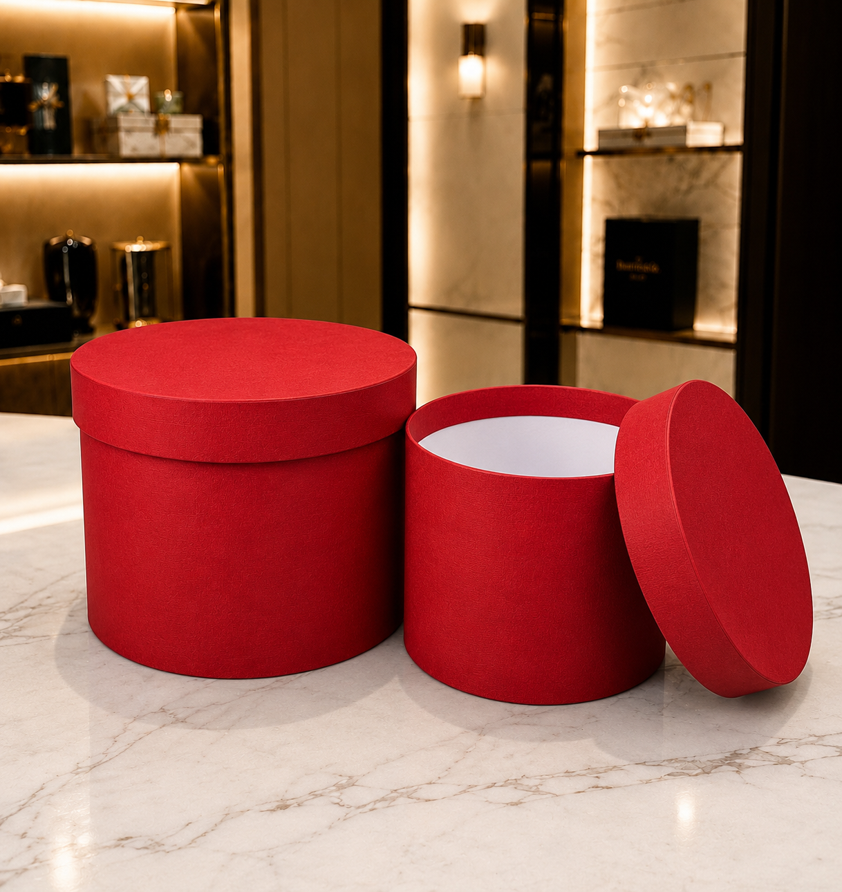 Set 2 Cajas Redonda Elegante para regalo | Caja de Lujo para Regalo