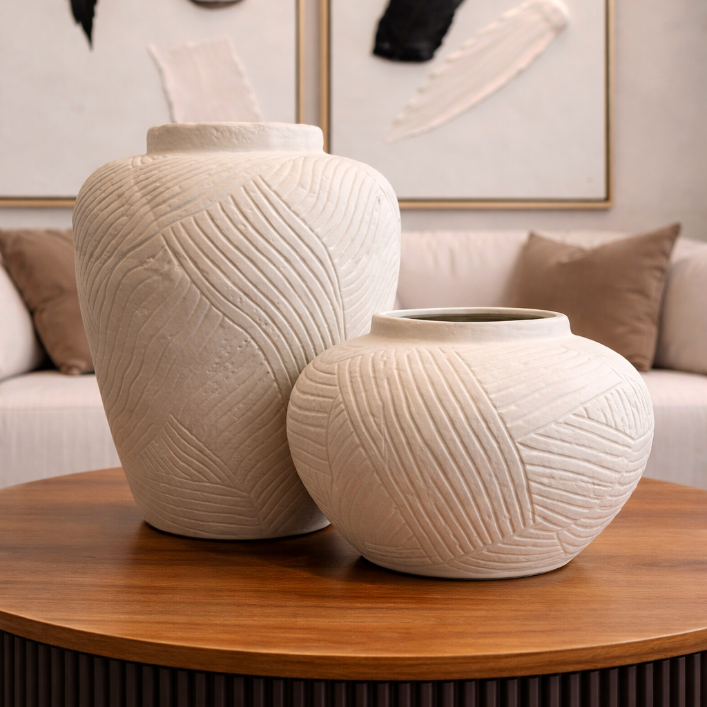 Jarron Grande de Caramica blanco