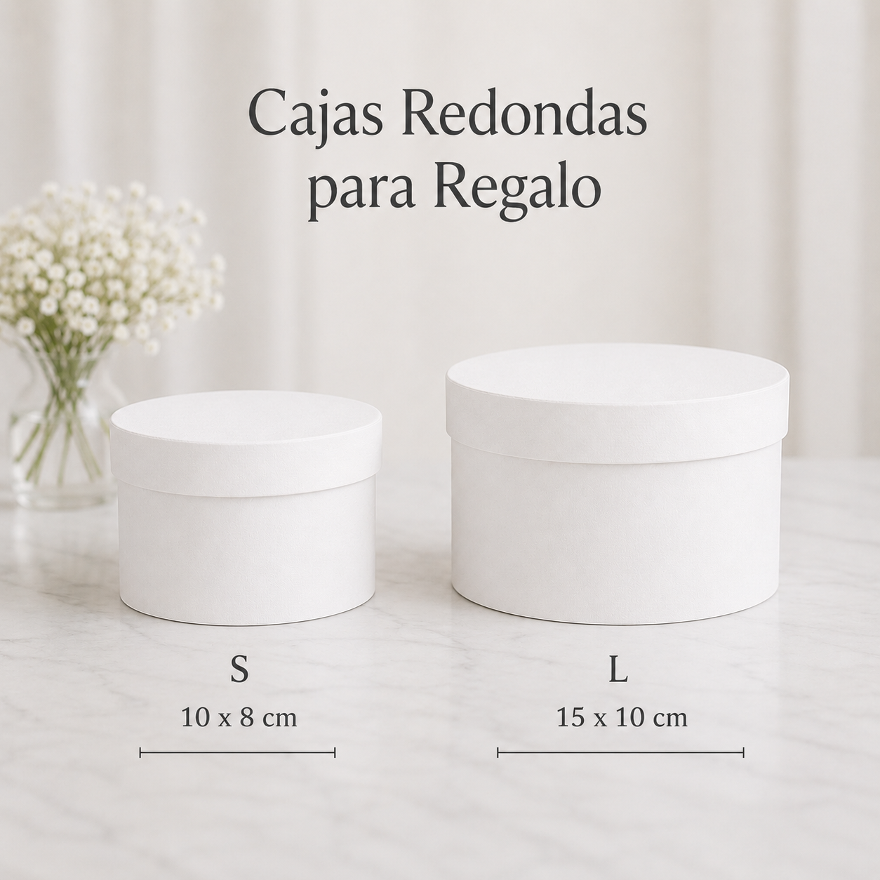 Set 2 Cajas Redonda Elegante para regalo | Caja de Lujo para Regalo