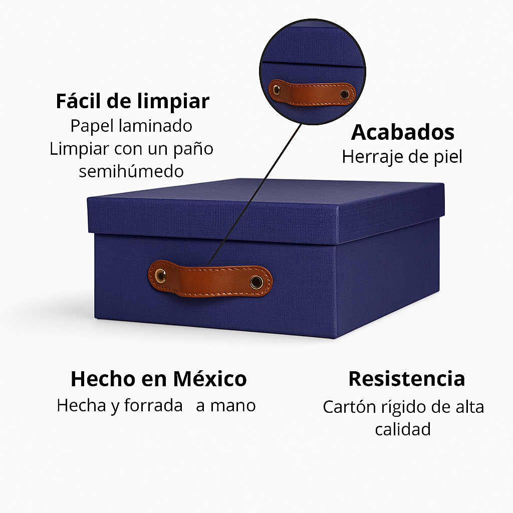 Caja  Organizadora en Azul Lino