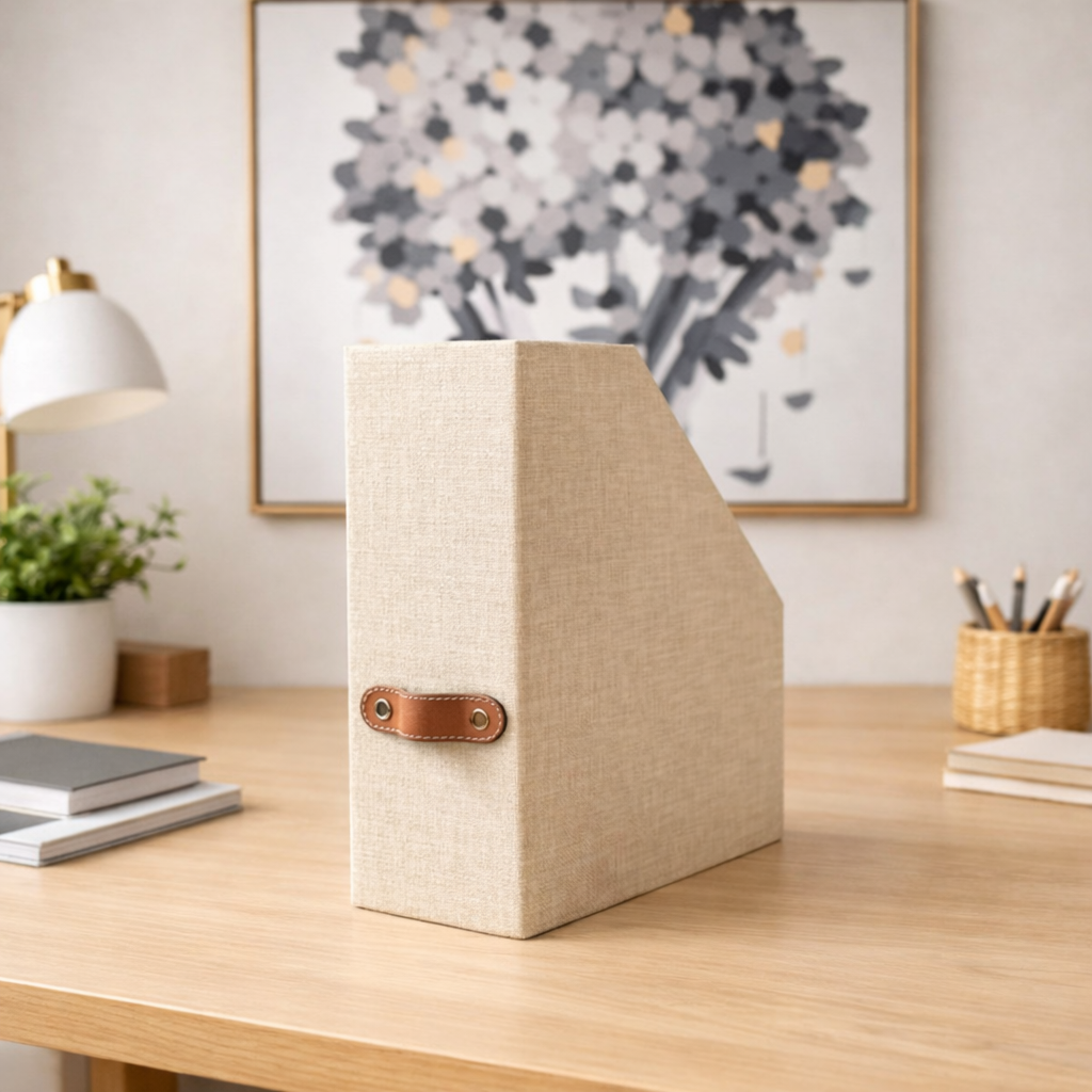 Revistero  premium para oficinas elegantes en color Arena