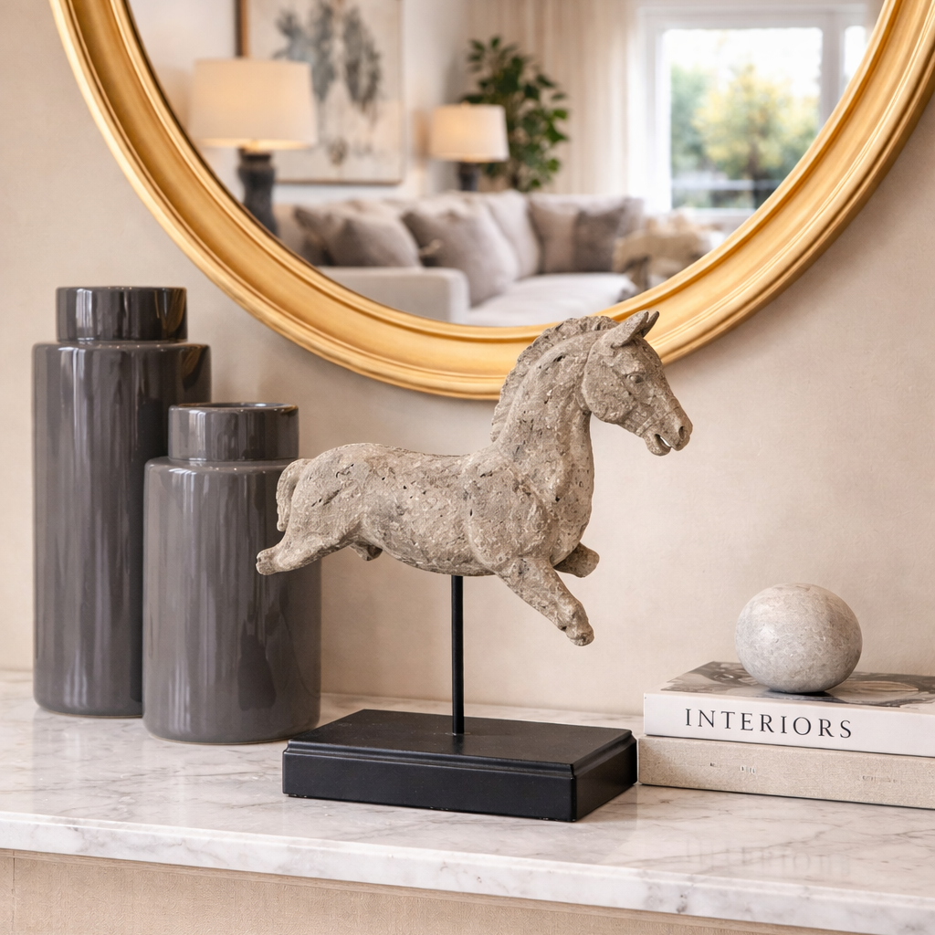 Caballo Antiguo Con Pedestal