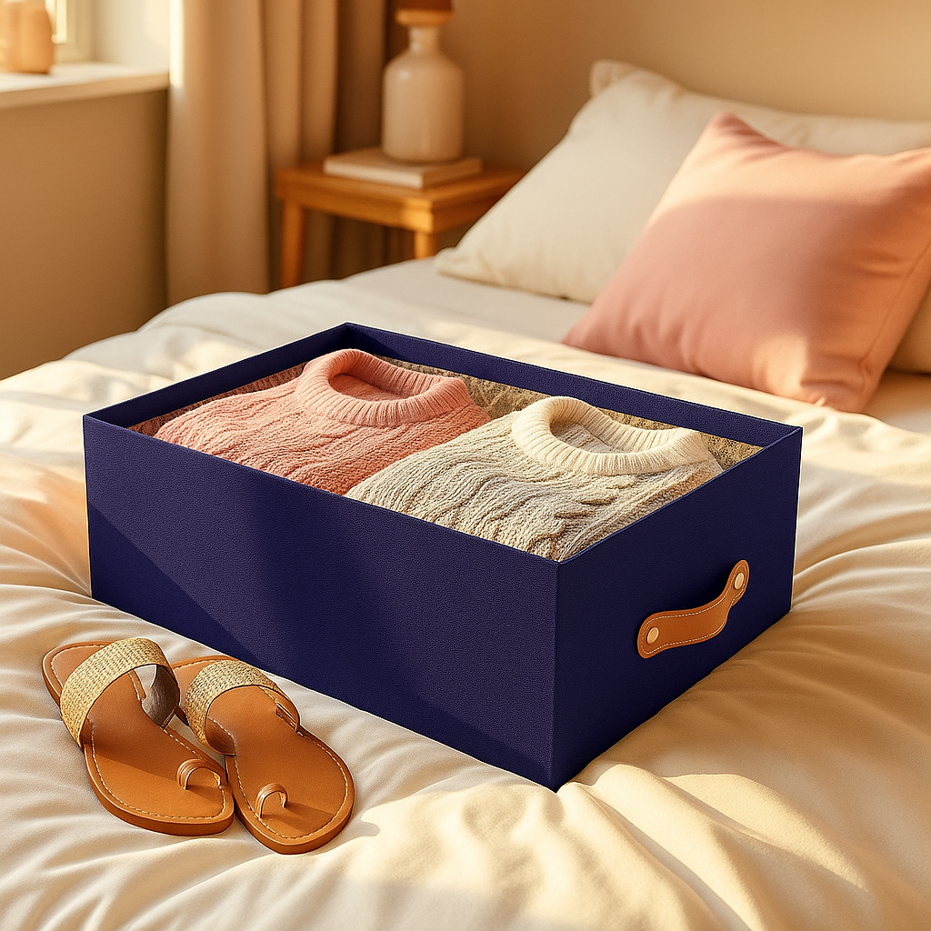 Caja organizadora para closet Azul Lino