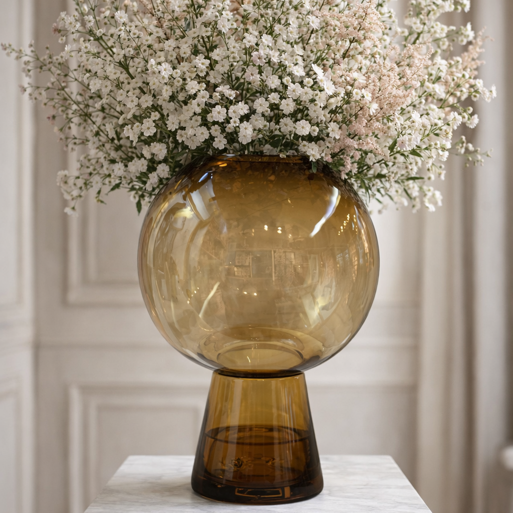 Florero Redondo color ambar