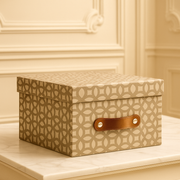 Caja organizadora para closet Monograma Arena Lino