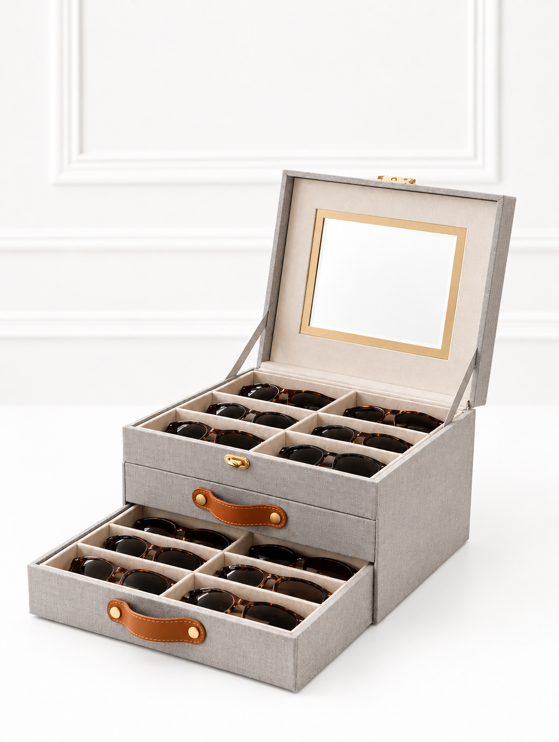 Caja Caja organizadora premium para closet elegantes para 16 lentes