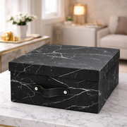Caja Organizadora en papel Marmol Negro