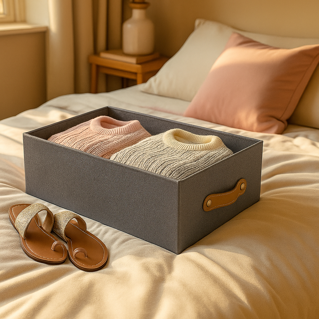 Caja organizadora para closet Gris Lino