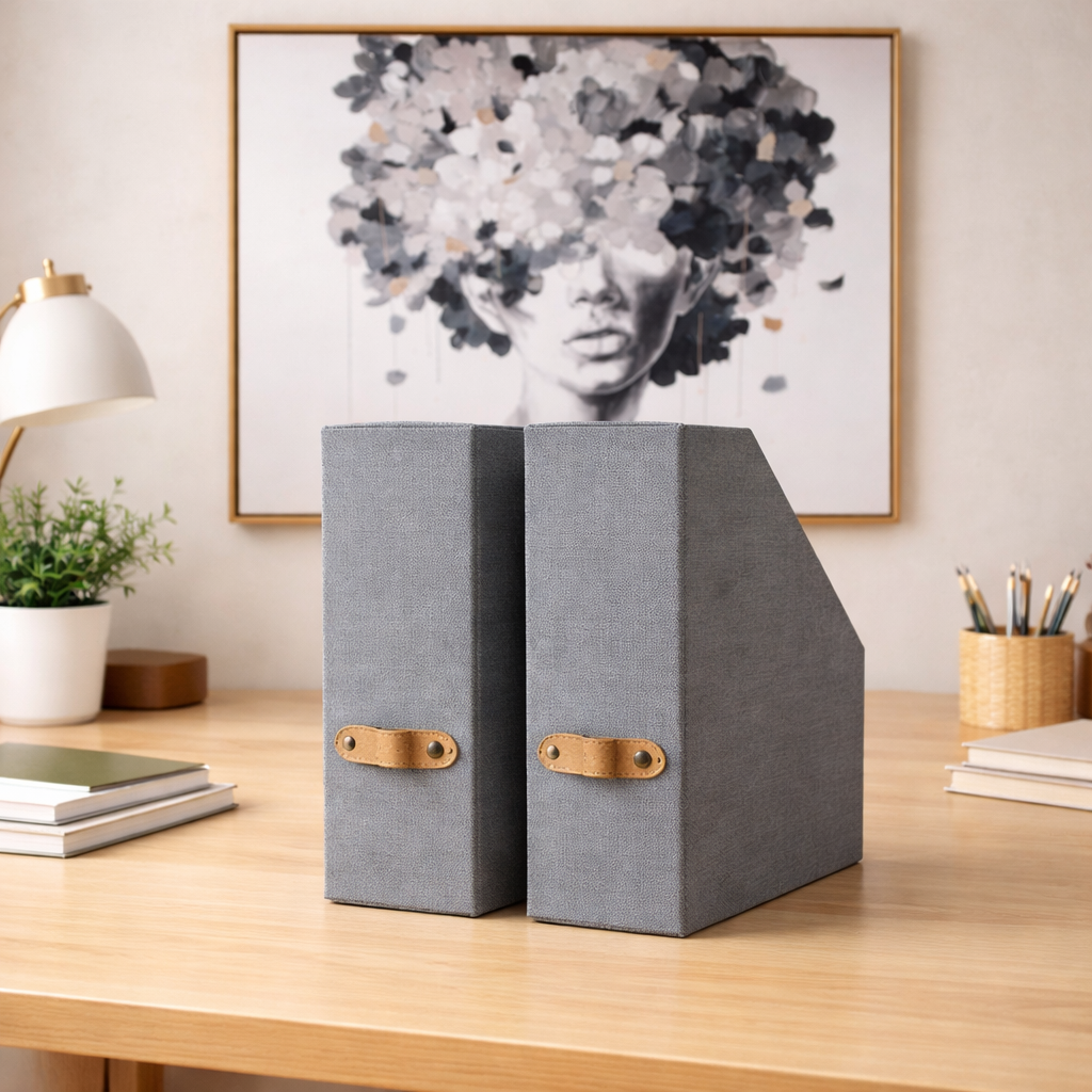 Revistero premium para oficinas elegantes en color Gris