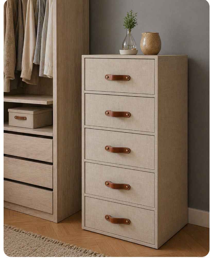 Cajonera 5 organizadora premium para closet elegantes Color Arena Lino (Copia)