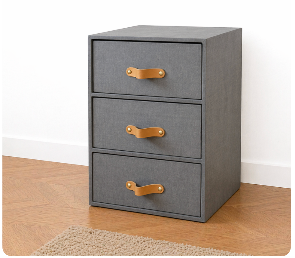 Cajonera 3 organizadora premium para closet elegantes Color Gris Lino