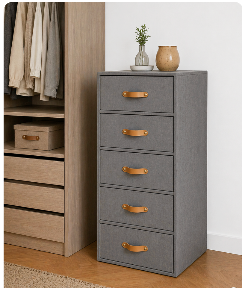 Cajonera 5 organizadora premium para closet elegantes Color Gris Lino (Copia)