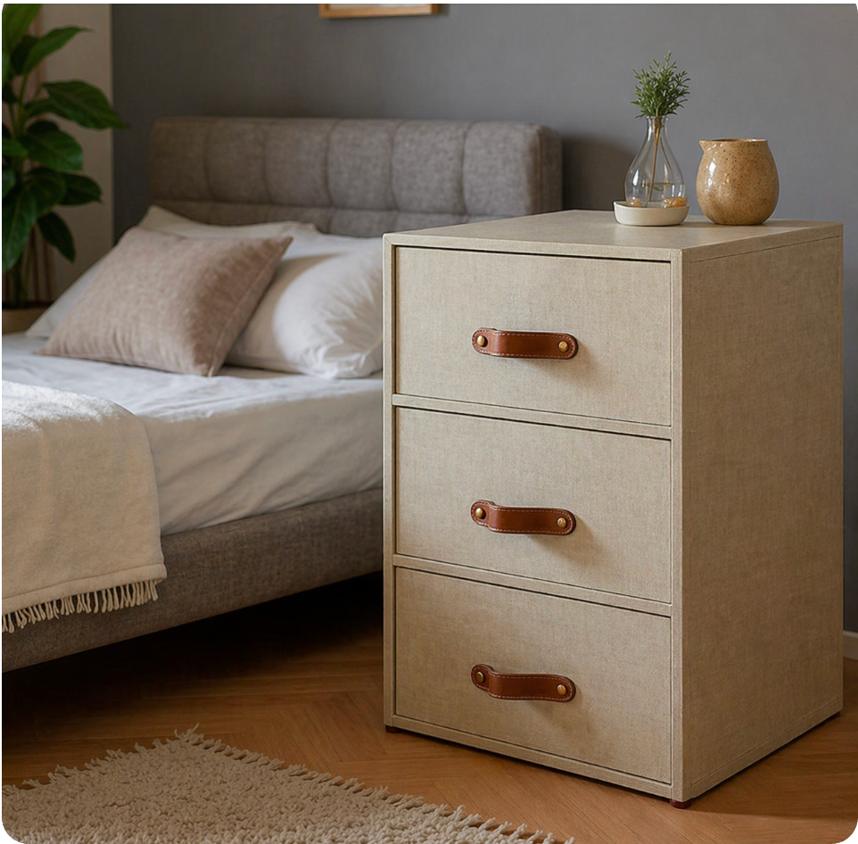 Cajonera 3 organizadora premium para closet elegantes Color Arena Lino