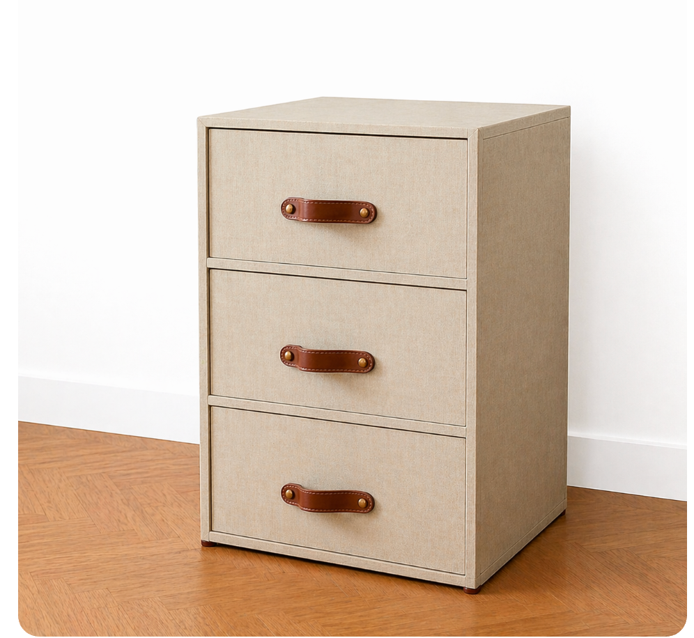Cajonera 3 organizadora premium para closet elegantes Color Arena Lino
