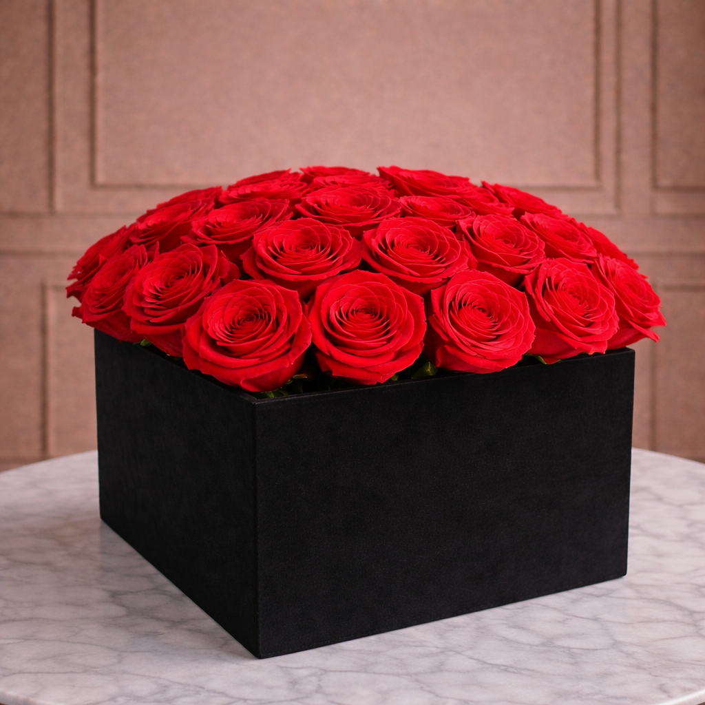 Caja Elegante para Flores | Caja de Lujo para Arreglos Florales Negro