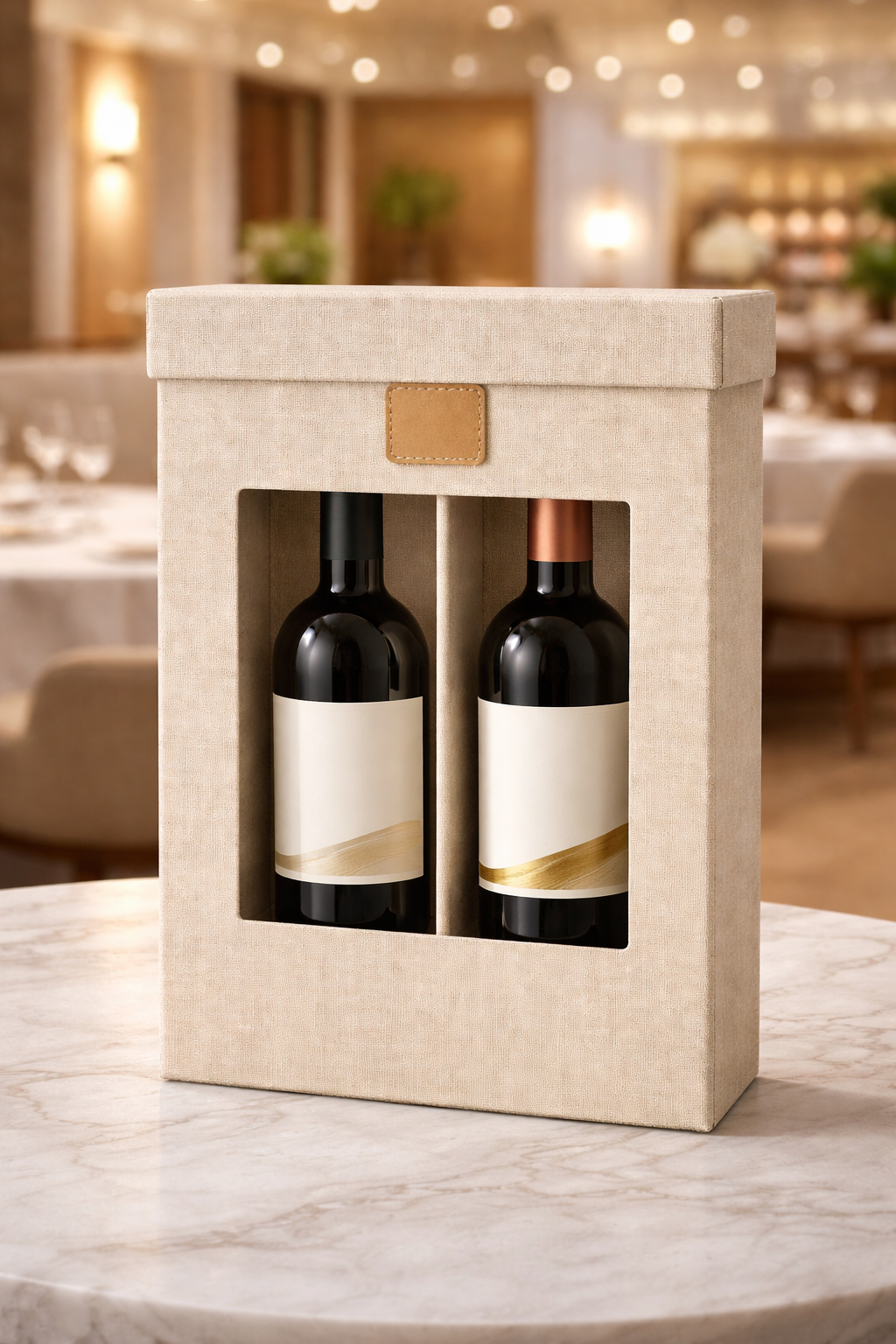 Caja 2 botellas con ventana