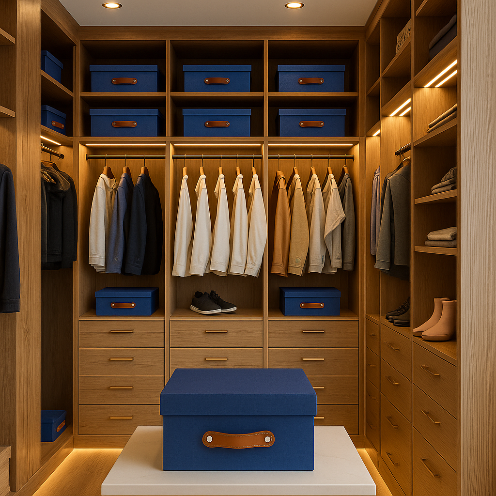 Caja  Organizadora en Azul Lino