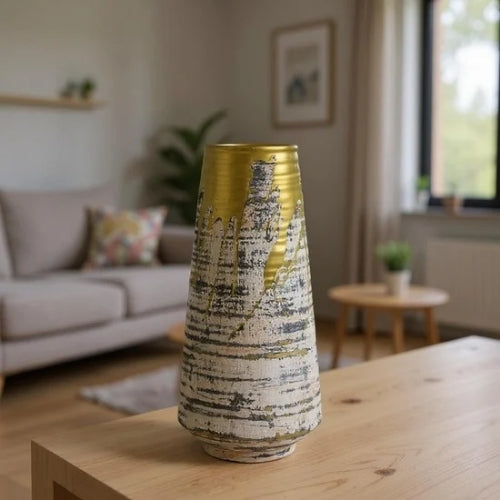 Florero Rayas Dorado