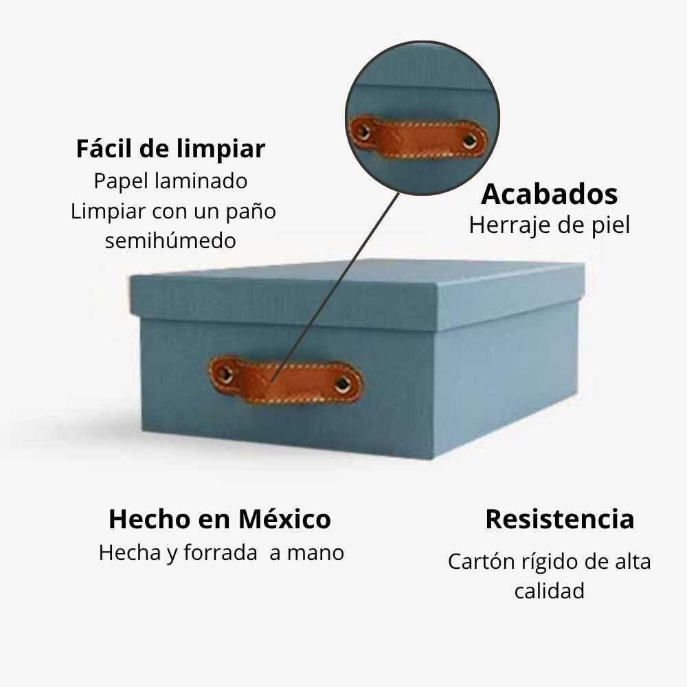 Caja organizadora para closet Azul Lino Claro