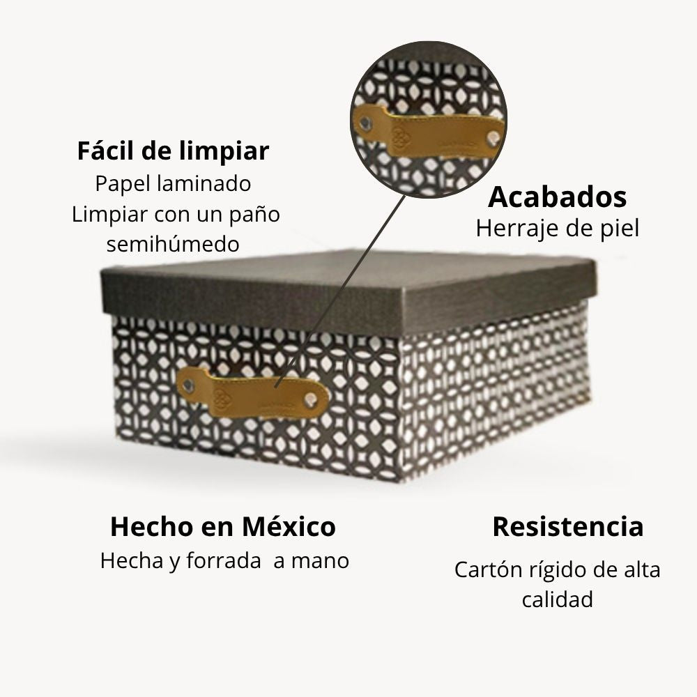 Caja organizadora para closet Monograma Gris