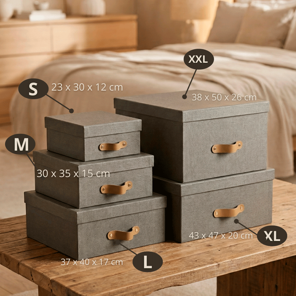 Caja organizadora para closet Gris Lino