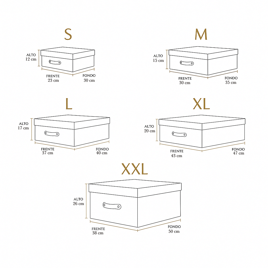 Caja organizadora para closet Monograma Gris