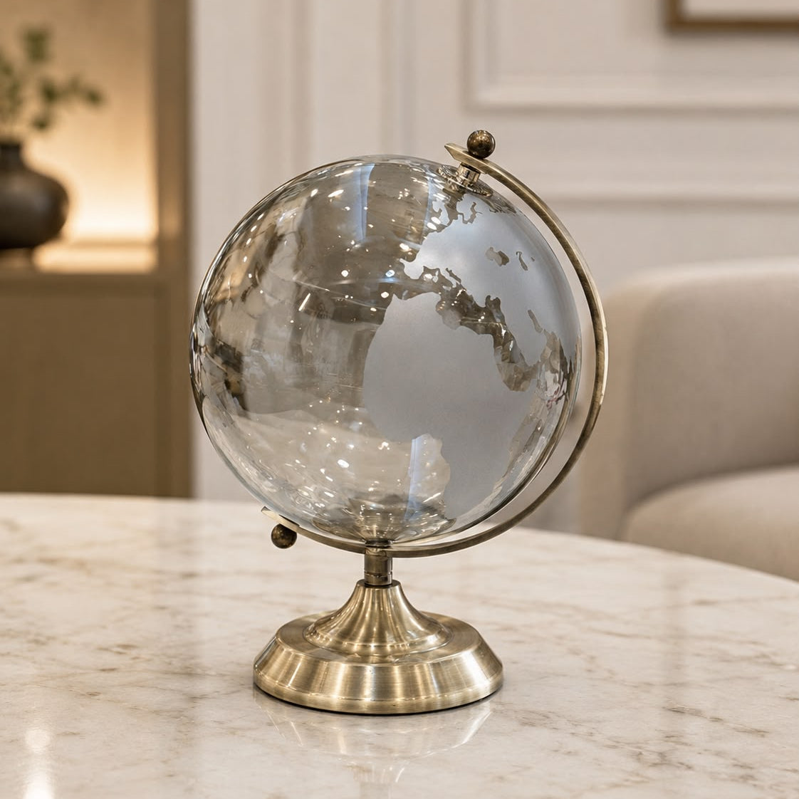 Figura Globo Terráqueo de Cristal