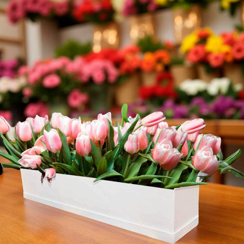 Caja para Flores Rectangular Blanco