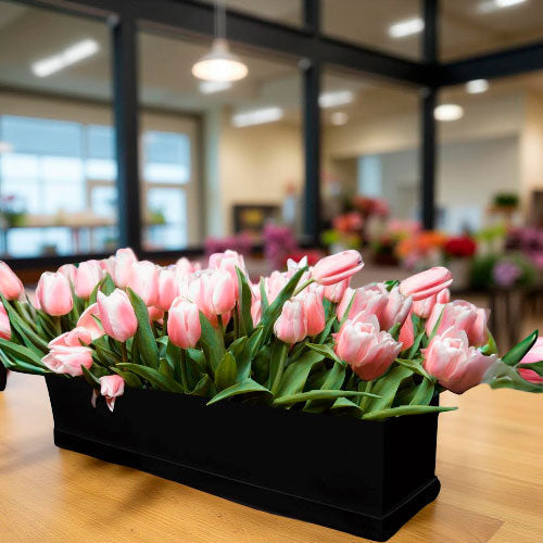 Caja para Flores Rectangular Negro