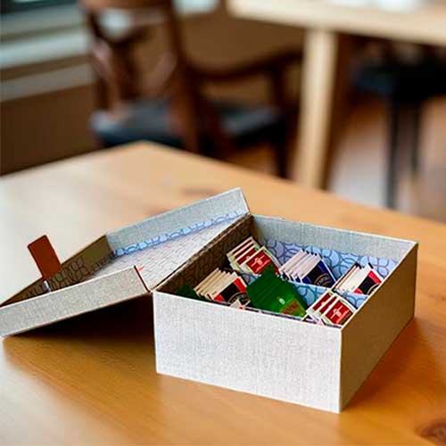 Caja para té con herraje