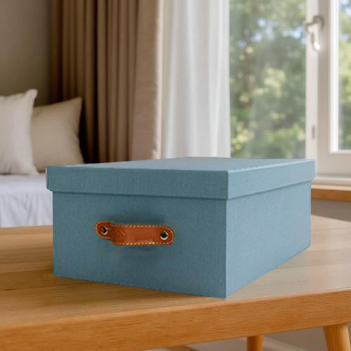 Caja organizadora para closet Azul Lino Claro