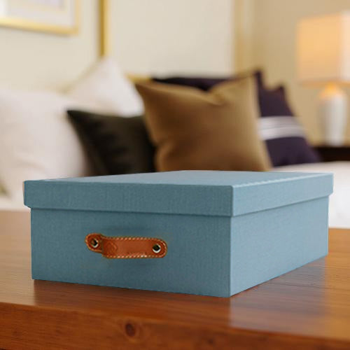 Caja organizadora para closet Azul Lino Claro