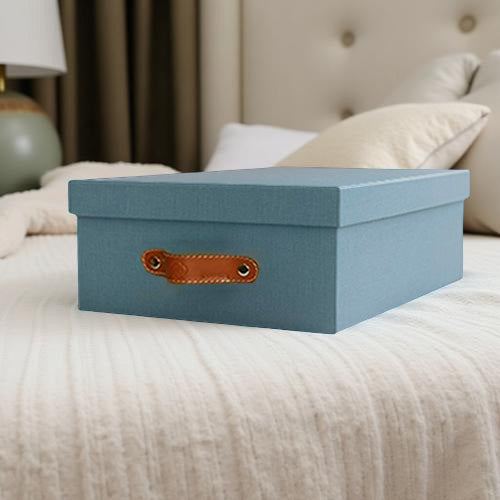 Caja organizadora para closet Azul Lino Claro