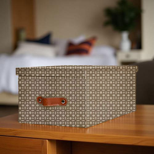 Caja organizadora para closet Monograma Arena Lino