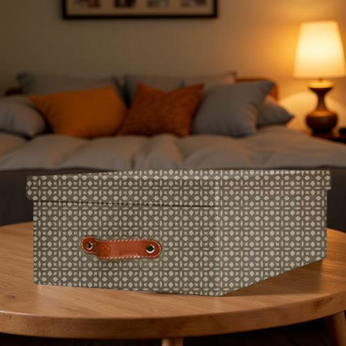 Caja organizadora para closet Monograma Arena Lino