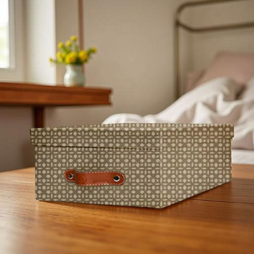 Caja organizadora para closet Monograma Arena Lino