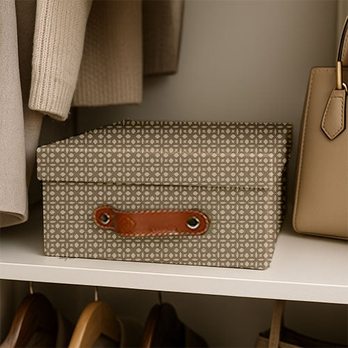 Caja organizadora para closet Monograma Arena Lino