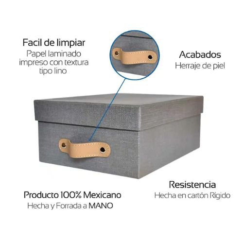 Caja organizadora para closet Gris Lino