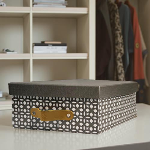 Caja organizadora para closet Monograma Gris