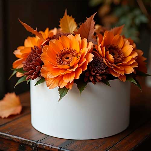 Caja para Flores Redonda Blanco