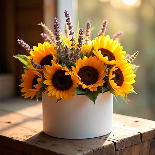 Caja para Flores Redonda Blanco