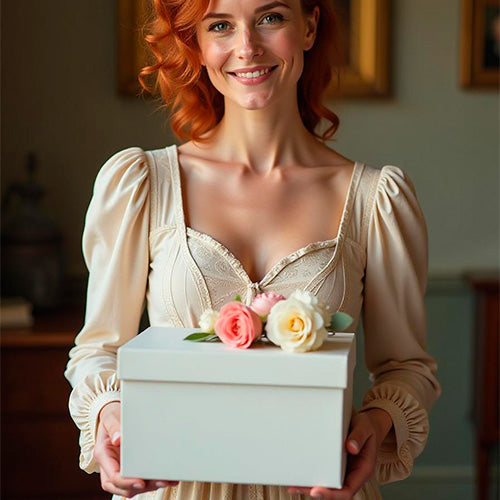 Caja para Flores Cuadrado Blanco