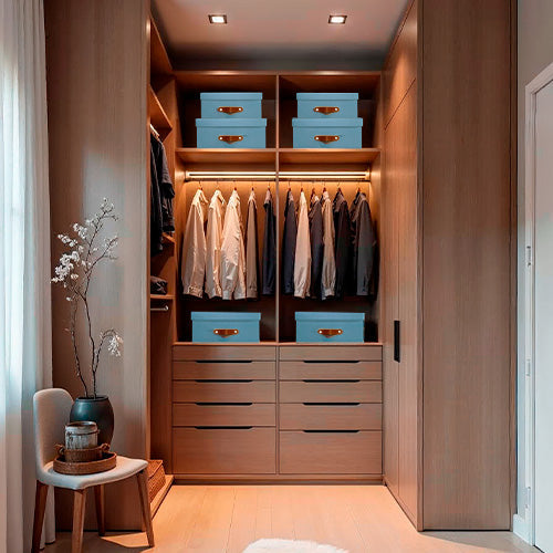 Caja organizadora para closet Azul Lino Claro