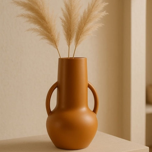 Jarrón de Cerámica Terracota con Asas
