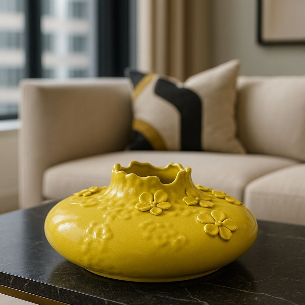 Jarrón cerámica Amarillo