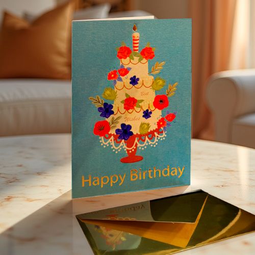 Tarjeta Happy Birthday Azul